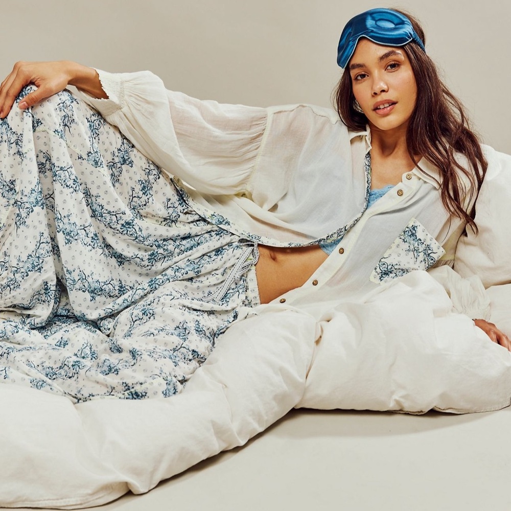 Free People White and Blue Floral Set